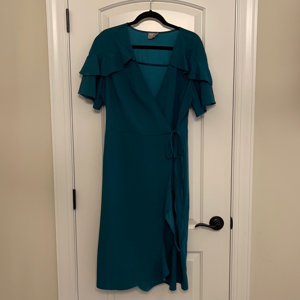 Wrap dress with ruffle detail